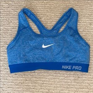 Blue Nike sports bra